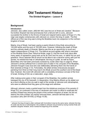 Old-Testament-History-Divided-Kingdom-Lesson-4-Handout.Pdf