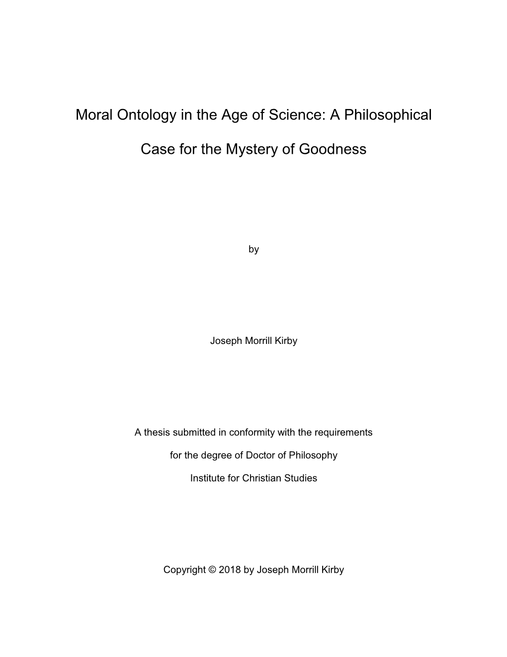 Moral Ontology in the Age of Science: a Philosophical Case for The