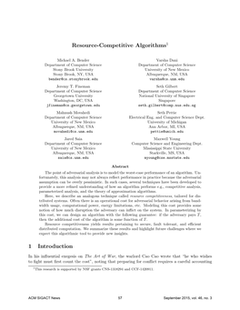 Resource-Competitive Algorithms1 1 Introduction