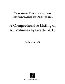TMTP Orchestra Comprehensive Listing 2018