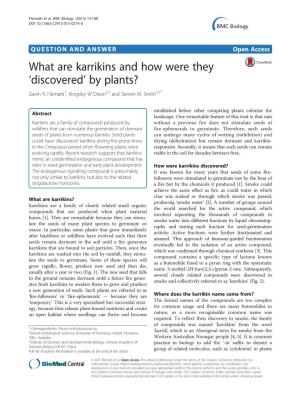What Are Karrikins and How Were They 'Discovered' by Plants?