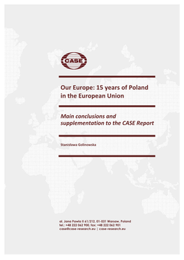 15 Years of Poland in the European Union