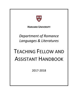 Teaching Fellow and Assistant Handbook