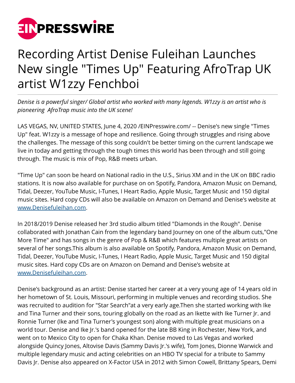 Recording Artist Denise Fuleihan Launches New Single 