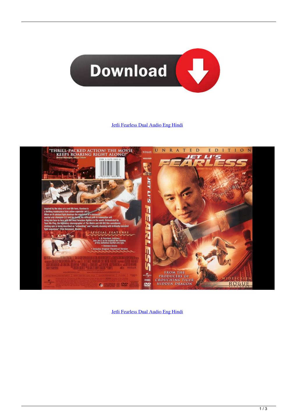 Jetli Fearless Dual Audio Eng Hindi