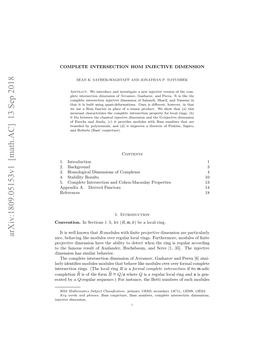 Complete Intersection Hom Injective Dimension