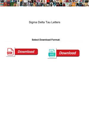 Sigma Delta Tau Letters
