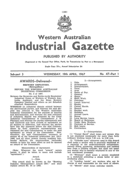 [Registered at the General Post Office, Perth, for Transmission by Post As a Newspaper] Single Copy 25 C., Annual Subscription $6