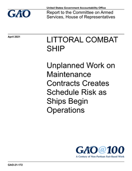 Gao-21-172, Littoral Combat Ship