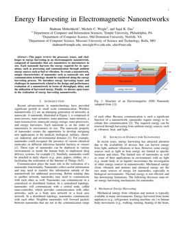 Energy Harvesting in Electromagnetic Nanonetworks