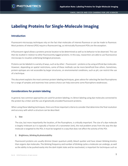 Labeling Proteins for Single-Molecule Imaging