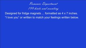Romance Department 199 Hints and Counting Designed for Fridge Magnets