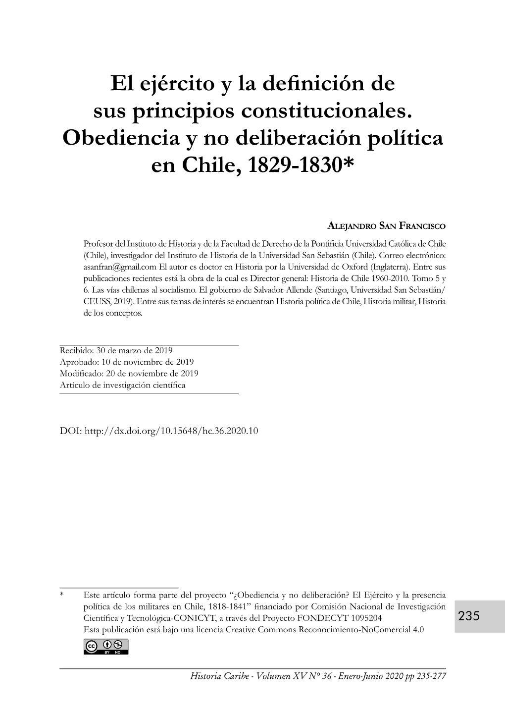 El Ejército Y La Definición De Sus Principios Constitucionales