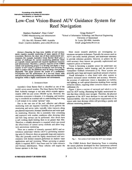 Low-Cost Vision-Based AUV Guidance System for Reef Navigation