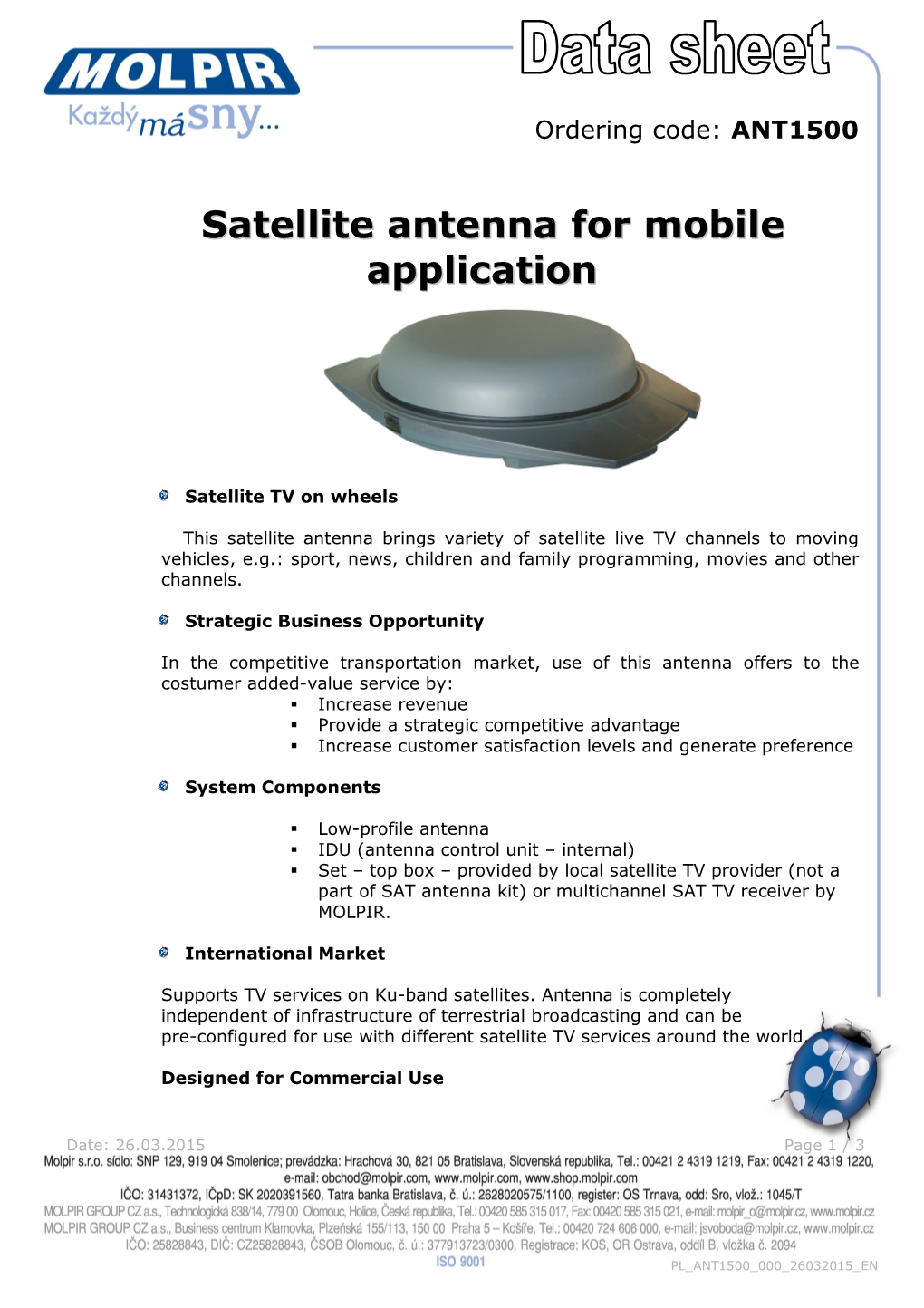 Satellite Antenna for Mobile Application
