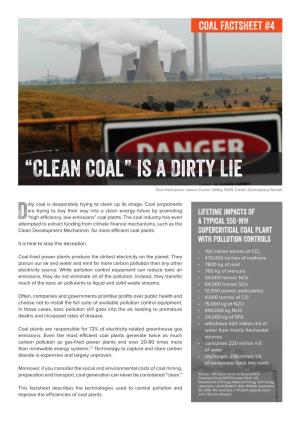 “Clean Coal” Is a Dirty Lie