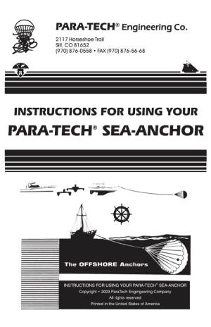Para Tech Sea Anchor Instructions