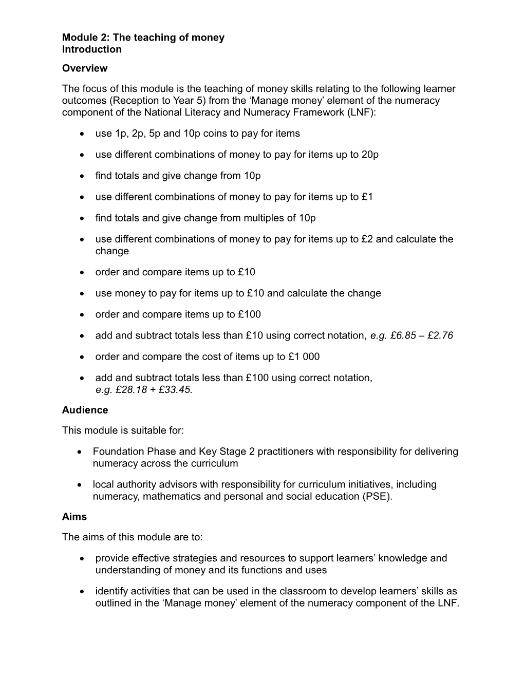 Module 2 Financial Education LEARNING PACK