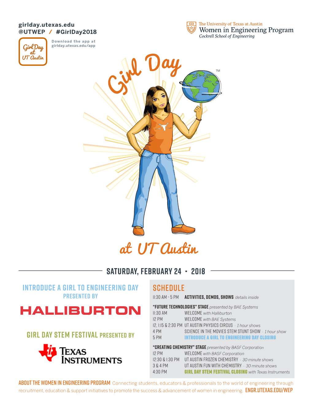 Girlday.Utexas.Edu @UTWEP / #Girlday2018