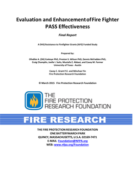 Evaluation and Enhancementoffire Fighter PASS Effectiveness