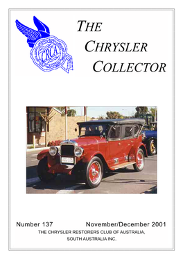 The Chrysler Collector November/December 2001 the CHRYSLER COLLECTOR