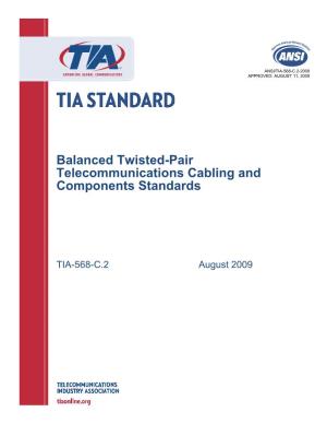 Ansi/Tia-568-C.2-2009 Approved: August 11, 2009