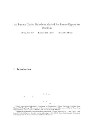 An Inexact Cayley Transform Method for Inverse Eigenvalue Problems