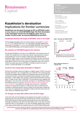 Kazakhstan's Devaluation Implications for Frontier Currencies