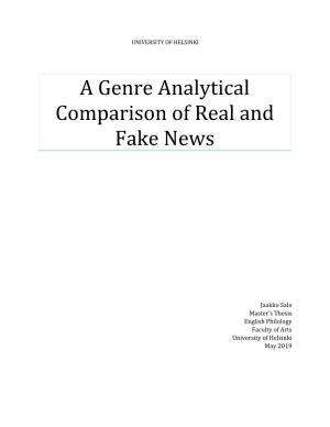 A Genre Analytical Comparison of Real and Fake News