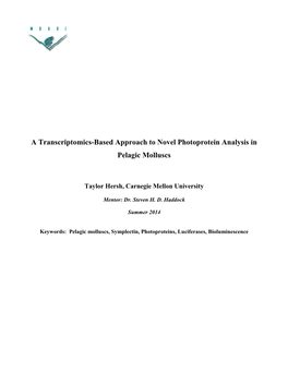 A Transcriptomics-Based Approach to Novel Photoprotein Analysis in Pelagic Molluscs