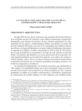 La Casa De La Villa De Cascante a La Luz De La Contratación Y Trazas Del Siglo XVI