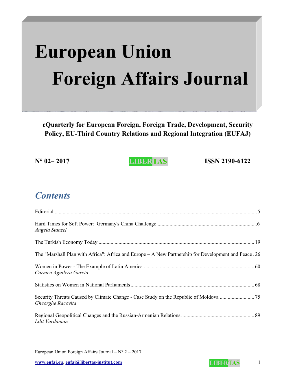 European Union Foreign Affairs Journal