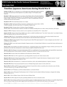 Timeline: Japanese Americans During World War II