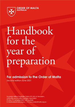 For Admission to the Order of Malta Second Edition June 2021