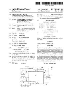(12) United States Patent (10) Patent No.: US 7820,841 B2 Van Toor Et Al
