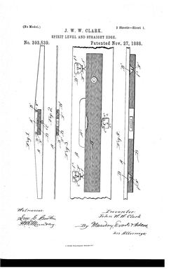 SPIRIT LEVEL and STRAIGHT EDGE. No. 393539, Patented Nov. 27, 1888