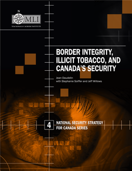 Border Integrity, Illicit Tobacco, and Canada's