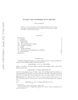 Arxiv:1910.10366V1 [Math.AG]