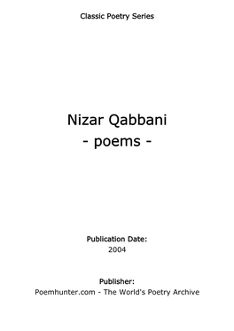 Nizar Qabbani - Poems