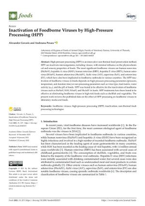 Inactivation of Foodborne Viruses by High-Pressure Processing (HPP)