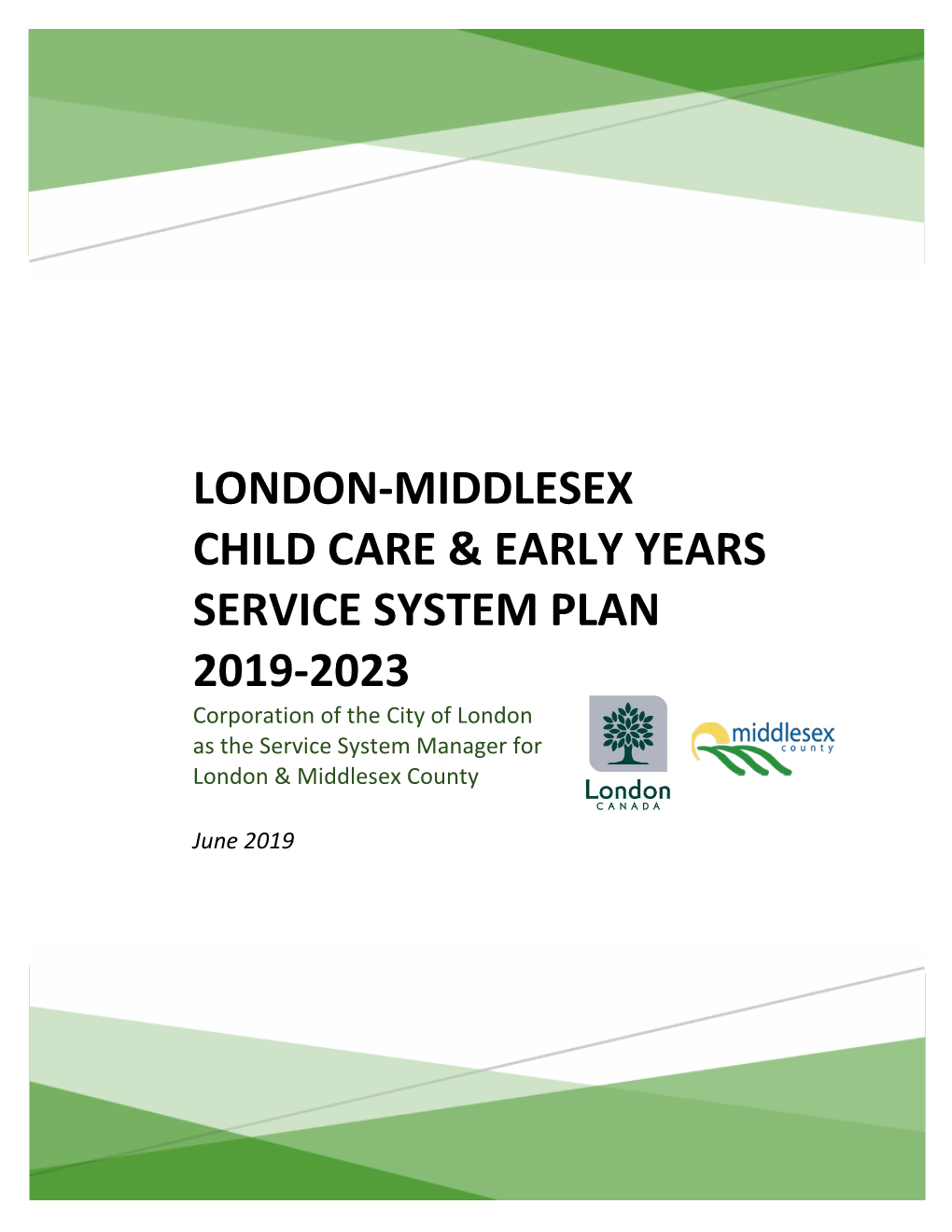 London-Middlesex Child Care & Early Years Service System Plan 2019-2023