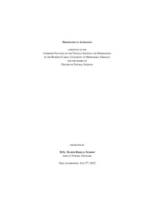 Dissertation in Astronomy Submitted to the Combined Faculties of The