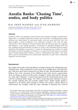 Azealia Banks: ‘Chasing Time’, Erotics, and Body Politics