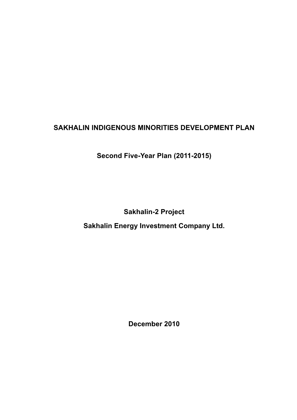 Sakhalin Indigenous Minorities Development Plan