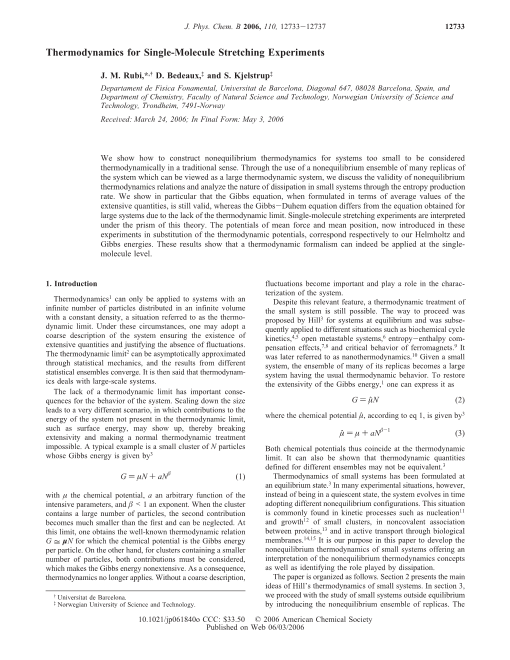 Thermodynamics for Single-Molecule Stretching Experiments