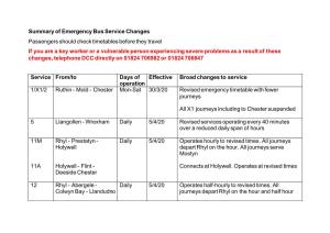 Summary of Emergency Bus Service Changes Passengers Should Check