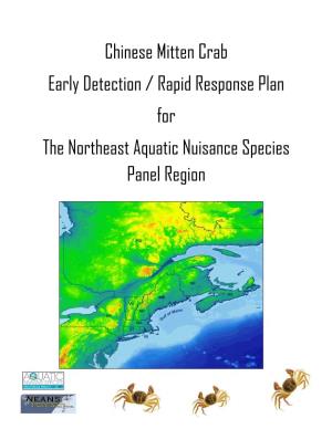 Chinese Mitten Crab Early Detection / Rapid Response Plan for the Northeast Aquatic Nuisance Species Panel Region