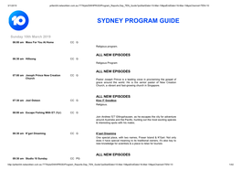 Sydney Program Guide