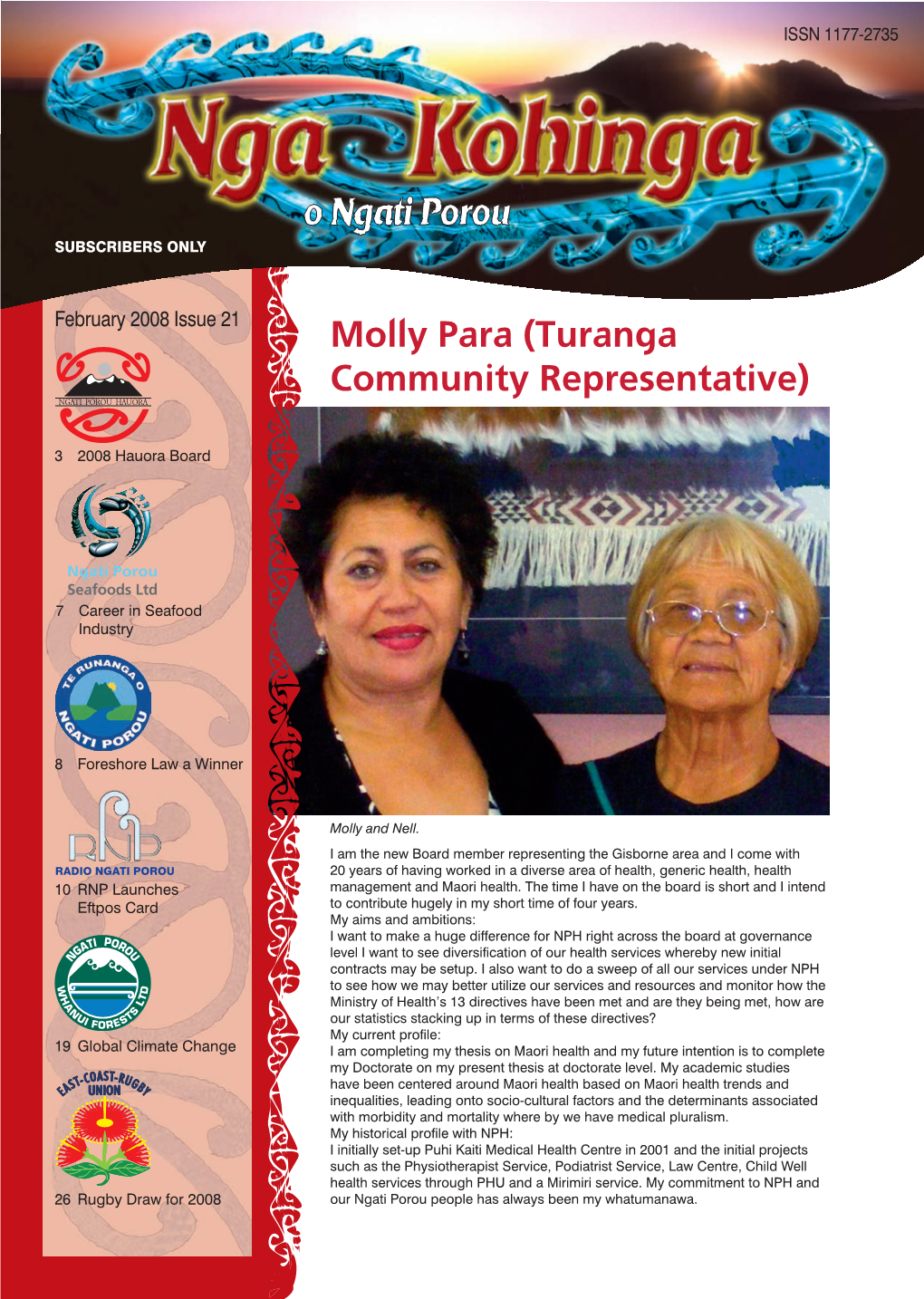 Molly Para (Turanga Community Representative) NGATI POROU HAUORA
