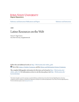 Latino Resources on the Web Susan A